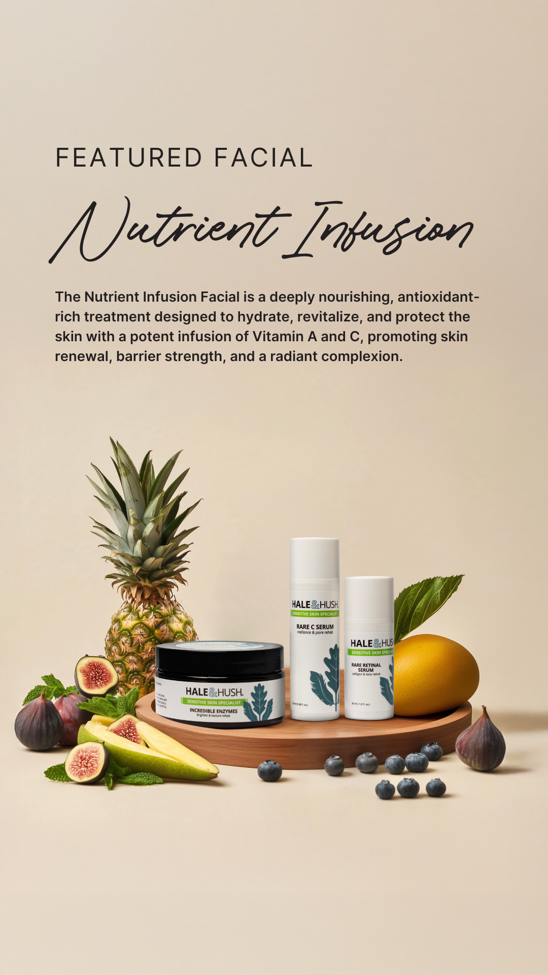 March Facial Story (1) December Featured Facial info with three featured products
