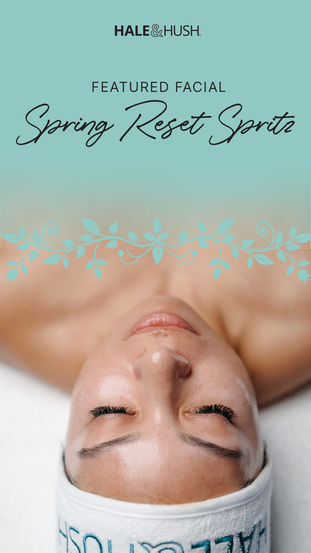 Woman laying on a facial table