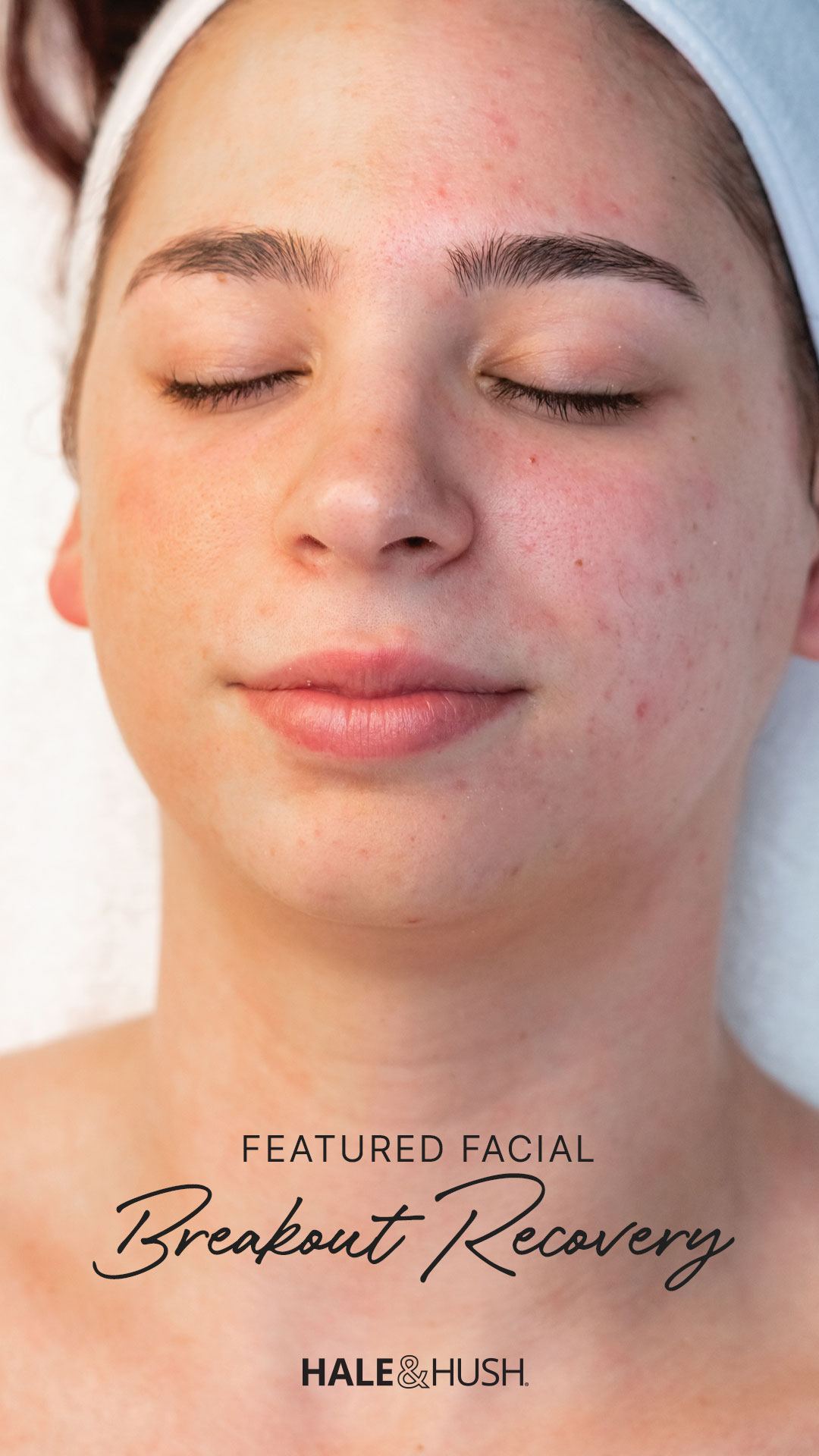 Woman laying on a facial table