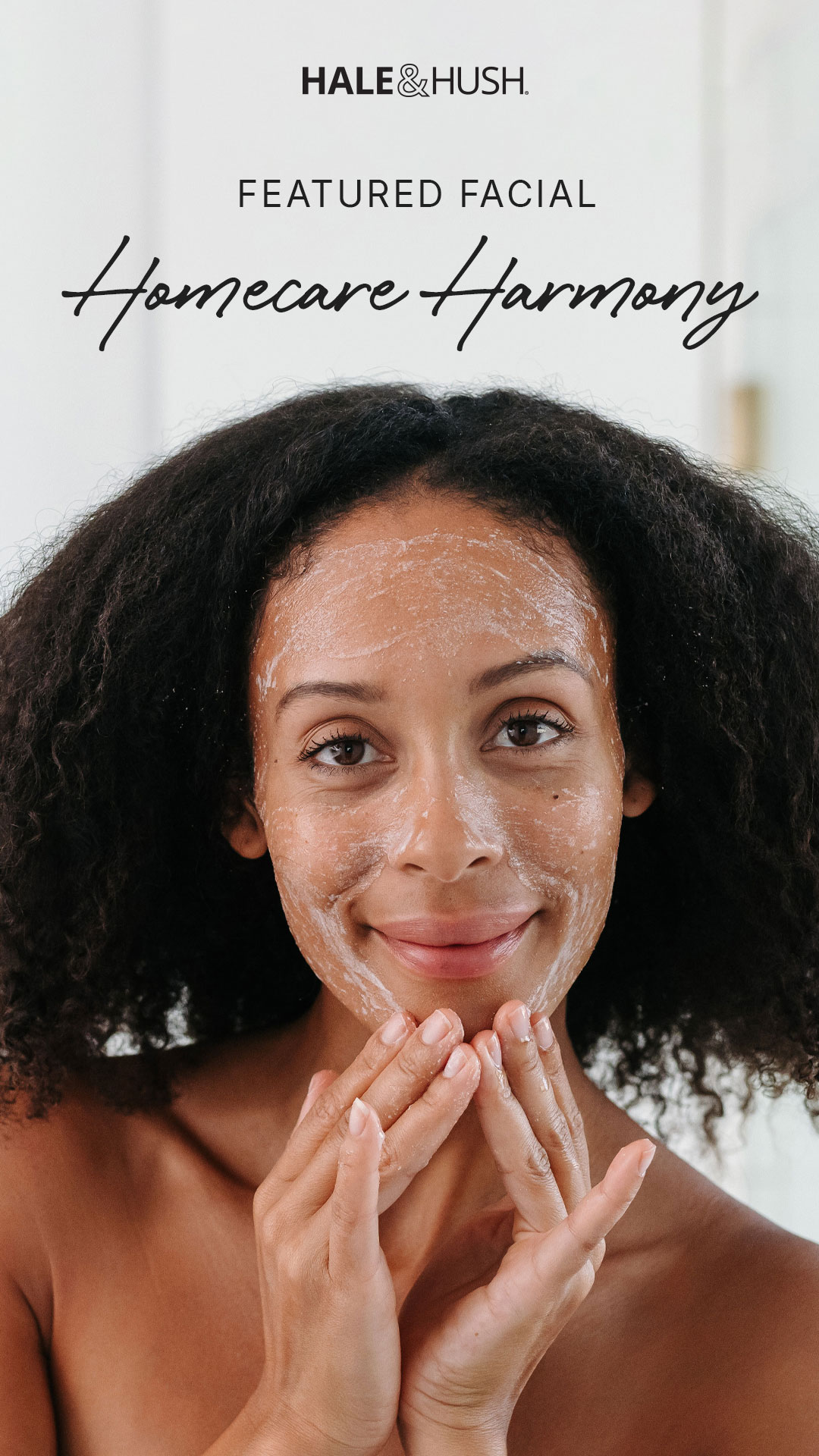 Woman laying on a facial table