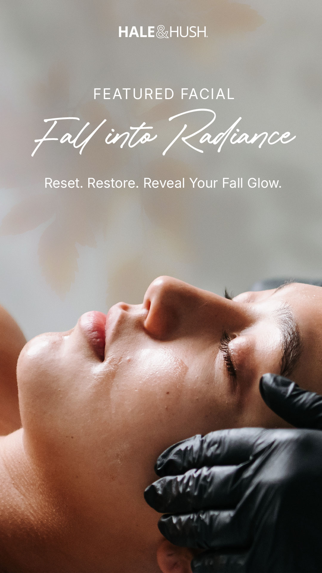 Woman laying on a facial table