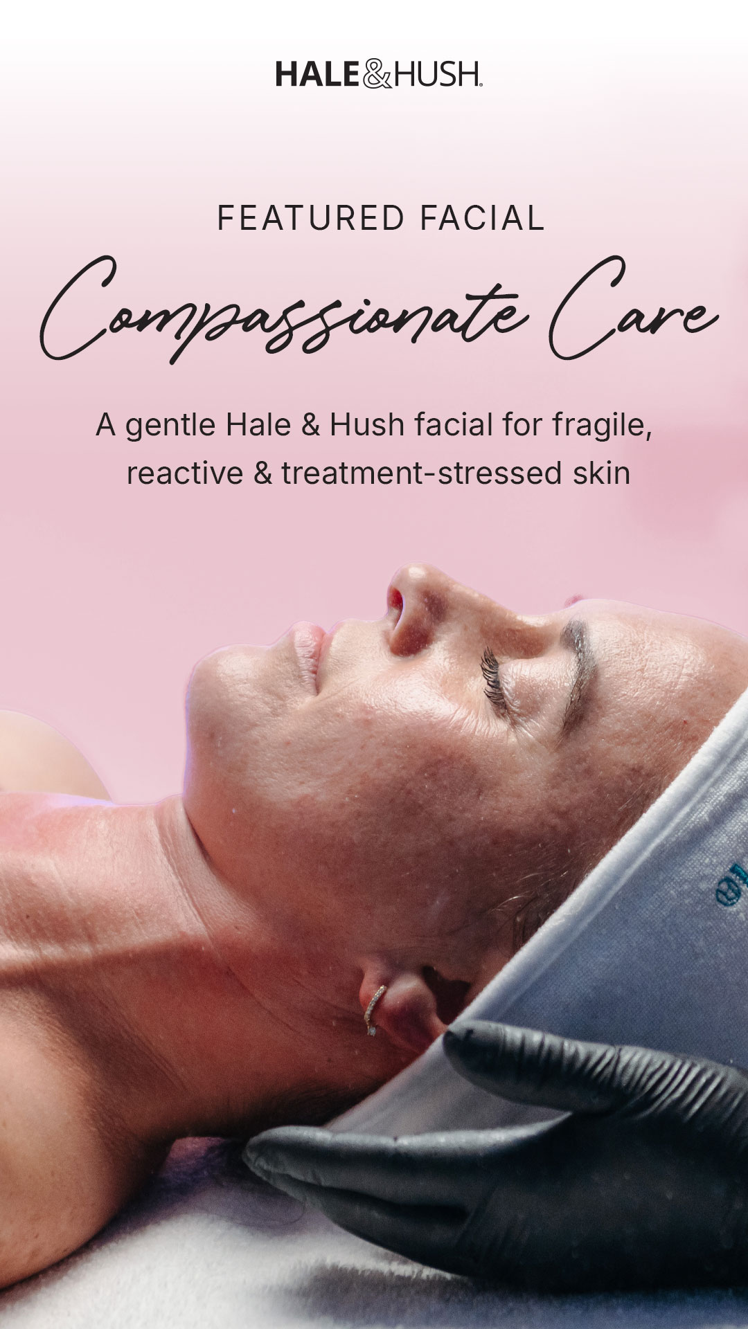 Woman laying on a facial table